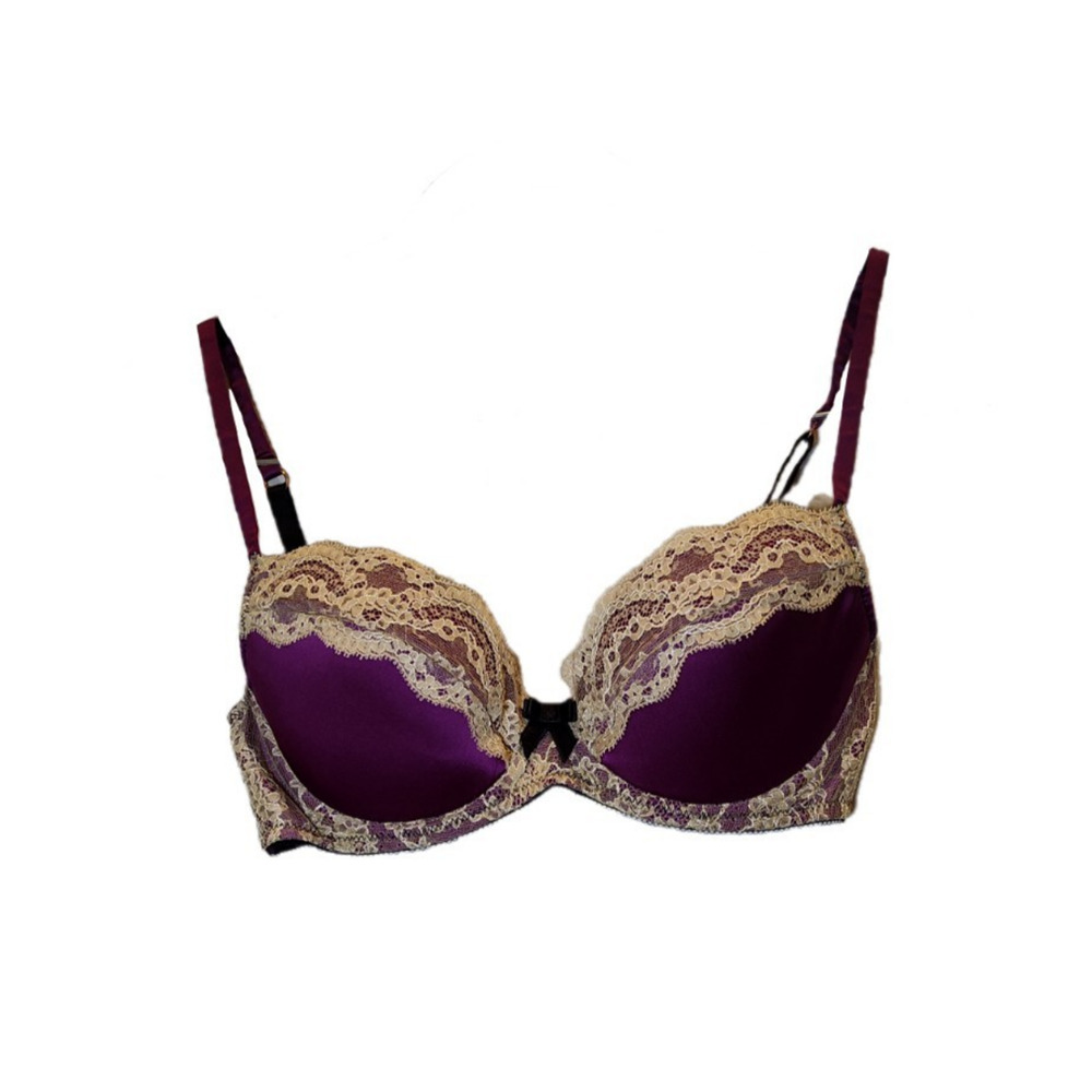Myla‎ Purple Silk Women's Padded Underwire Bra Size 32D